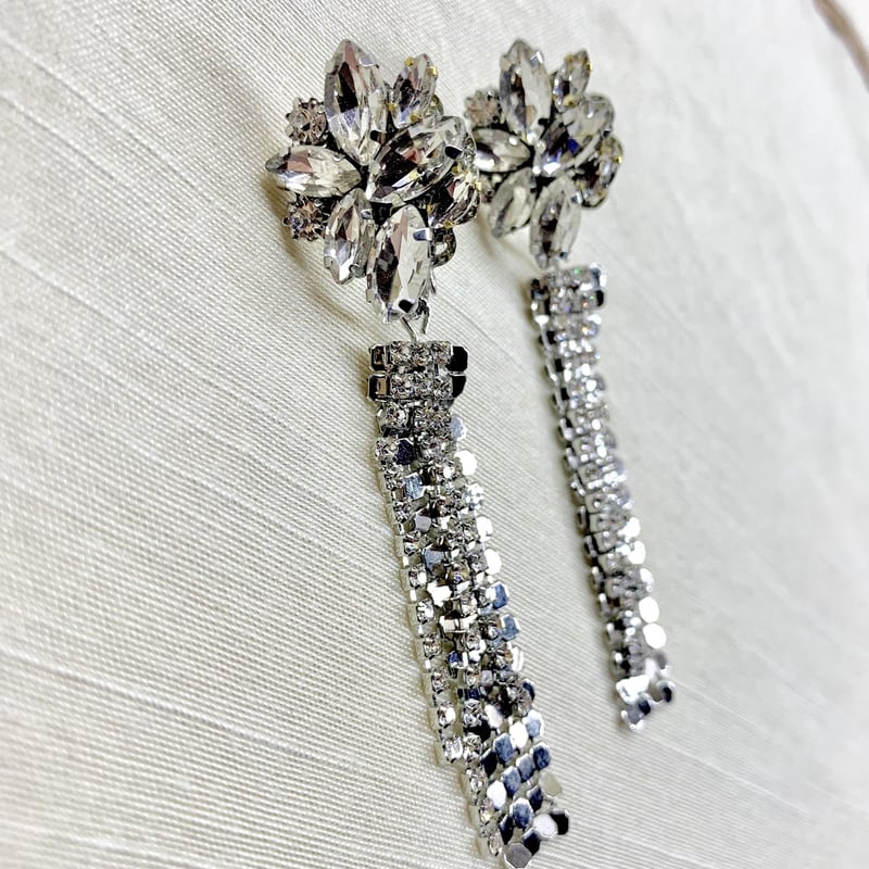 001 ビジュー タッセル ピアス イヤリング ハンドメイド WD タッセル ビジュー ピアス・イヤリング - accessory chou pe