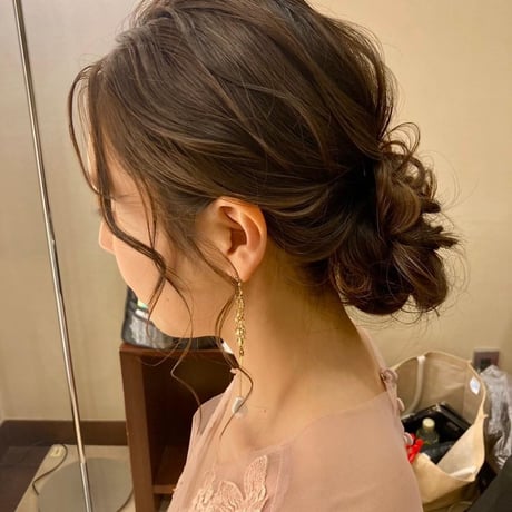 結婚式 大ぶり バロックパール パールピアス ウエディング　パール ゴールド フラワー イヤリング チェーン ブライダル　花嫁
