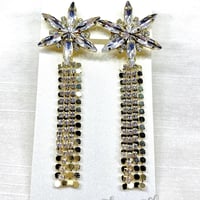 結婚式 キラキラゴールドビジューイヤリングorピアス