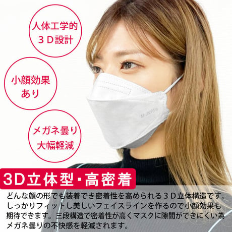 【M-JN95®マスク】4層構造の3D立体型マスク  30枚入り   個別包装