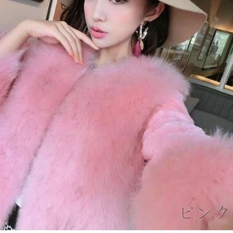 プリメロ ❤︎ ファーティペット付きコート　ピンク ファーティペ付ロングコート[品番：IGAW0000728]｜axes femme