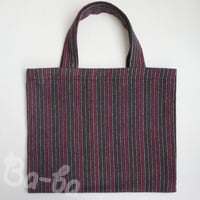 ばあば作♪レトロなフランネルのA5サイズ手さげバッグ（flannel・A5B3）