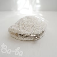 ばあば♩松編みのがま口（pin blanc・C1735)