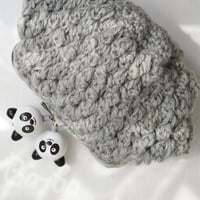ばあば作 🐼 仲良しパンダのパプコーン編みさらに大きめがま口（熊猫・C1477）