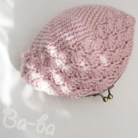 ばあば ♥ 松編みの、さらに大きめがま口（sherbet pink・C1742）
