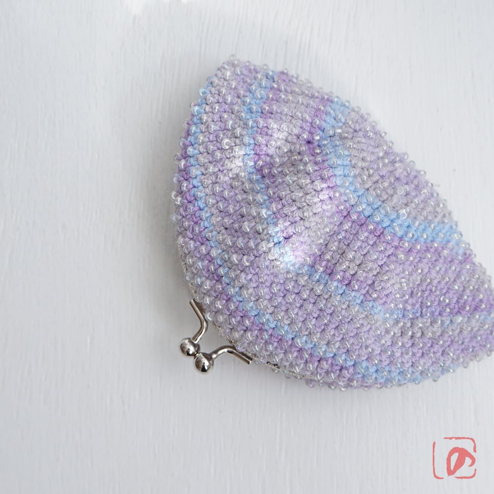 ☆大きめ ブロンズ キラキラ✨シルバービーズがま口☆