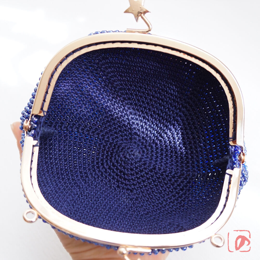 ばあば作♡♡さらに大きめ・ビーズのがま口 (prima stella・1635