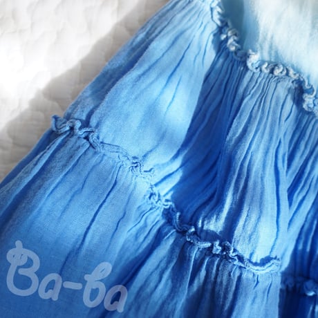 ばあば、青いフリルのリングバッグ（bleufrou・RHB1）