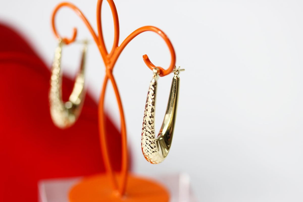 K14YG ダイヤモンドフープピアス(TAKE-UP) K14YG ダイヤモンドフープピアス(TAKE-UP)