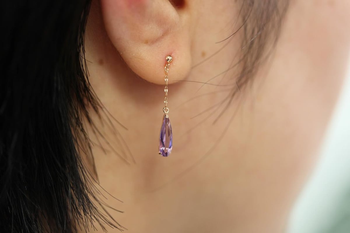 ポメころび様　No.325 14kgf☆レインボークォーツのピアス ポメころび様 No.325 14kgf☆レインボークォーツのピアス ポメ