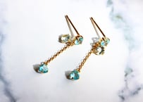 K10イエローゴールドピアス・アクアマリン/ブルートパーズ