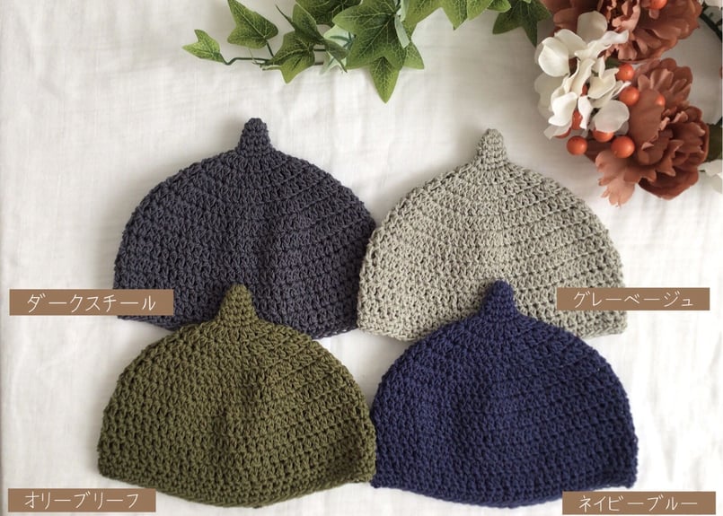 ＊ハンドメイドのベビーどんぐり帽子＊コットンのお花畑 どんぐり帽子＊コットン・ニィート 帽子(ベビー・キッズ) handmade