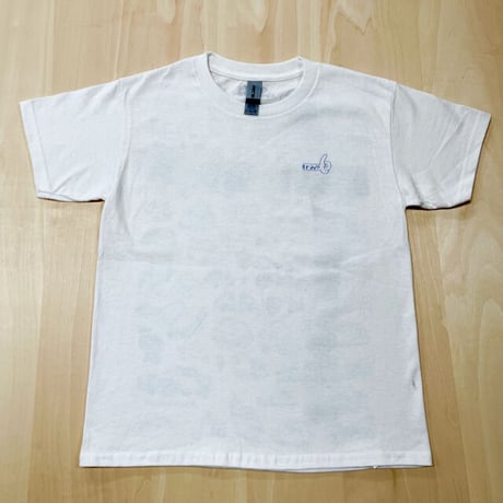 かかせて車TシャツKids（白T×青）