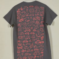 かかせて車Tシャツ（グレーT×チーク）