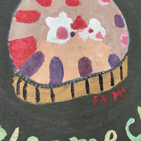 一点モノTシャツ-ストロベリーカラーケーキ