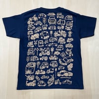 かかせて車TシャツKids（紺T×ベージュ）