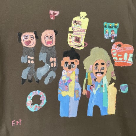 一点モノTシャツ-動物と人間ふたりがおる