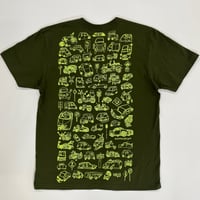 かかせて車Tシャツ（カーキT×黄）