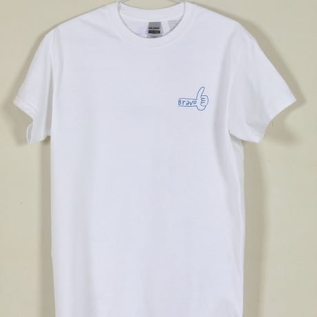 かかせて車Tシャツ（白T×青）