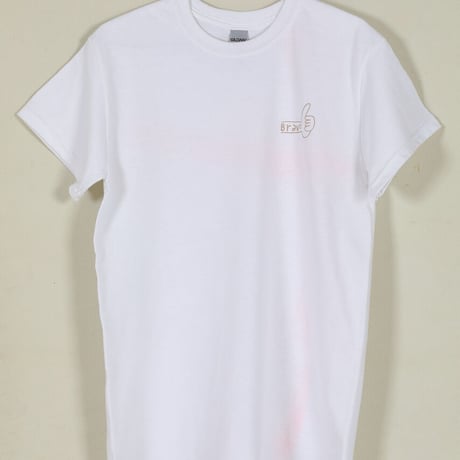 かかせて車Tシャツ（白T×ベージュ）
