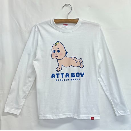 ATTABOY ロンT（白T×紺）