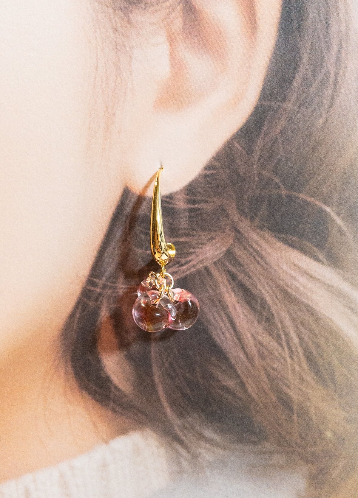 ティアドロップビーズピアス | Negi☆STORE