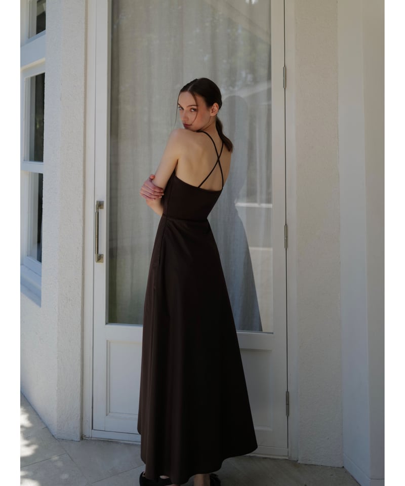 dazzlinmaison celon sleeveless silhouette dress - ロングワンピース