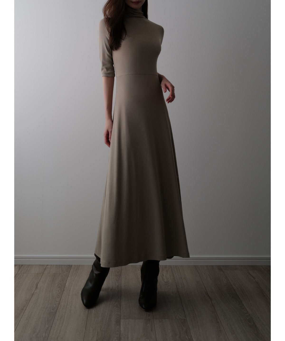 turtle neck soft dress | célon