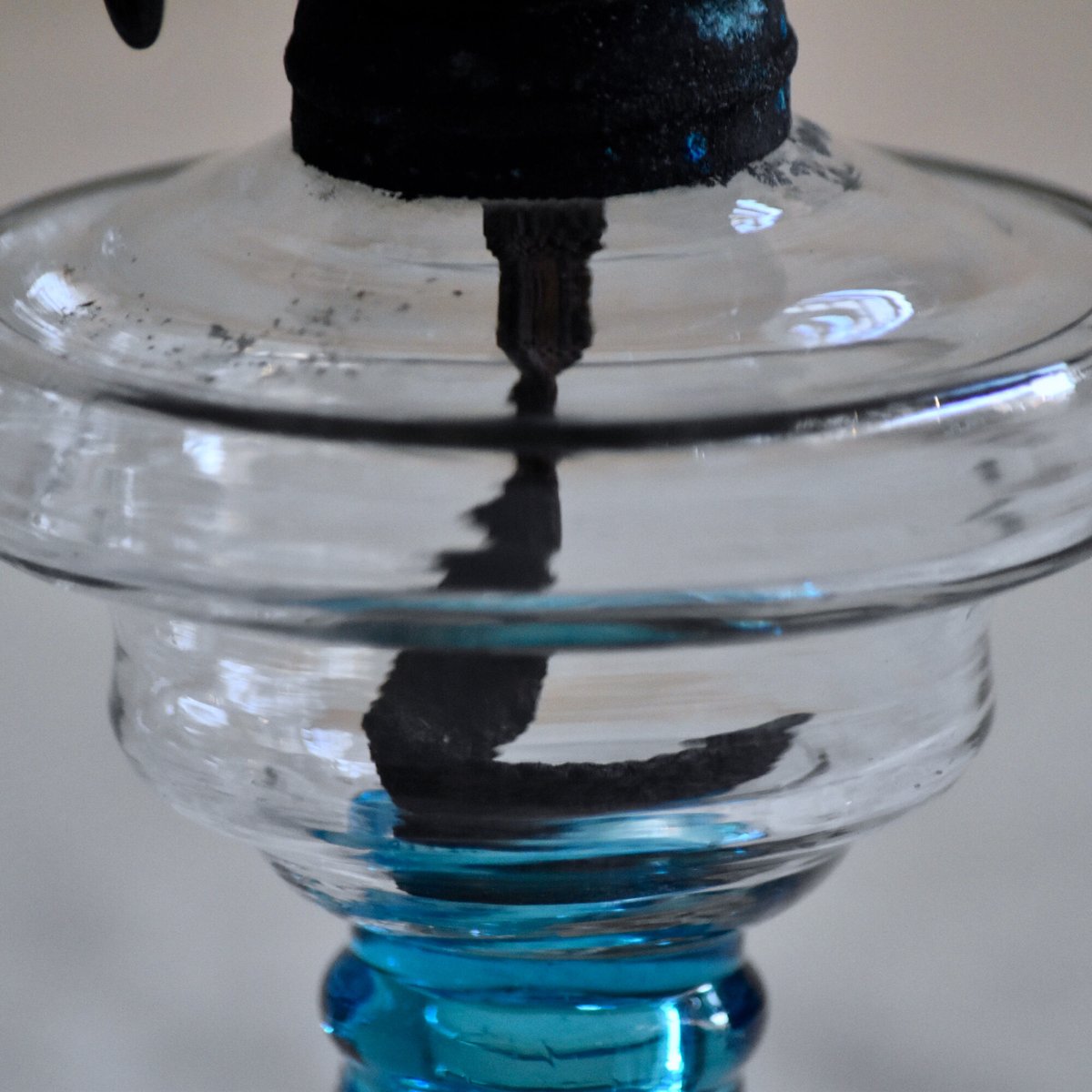 大正硝子 オイルランプ ブルー D605 【公式通販】