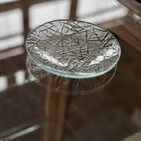 古いガラスの小皿(まつば）