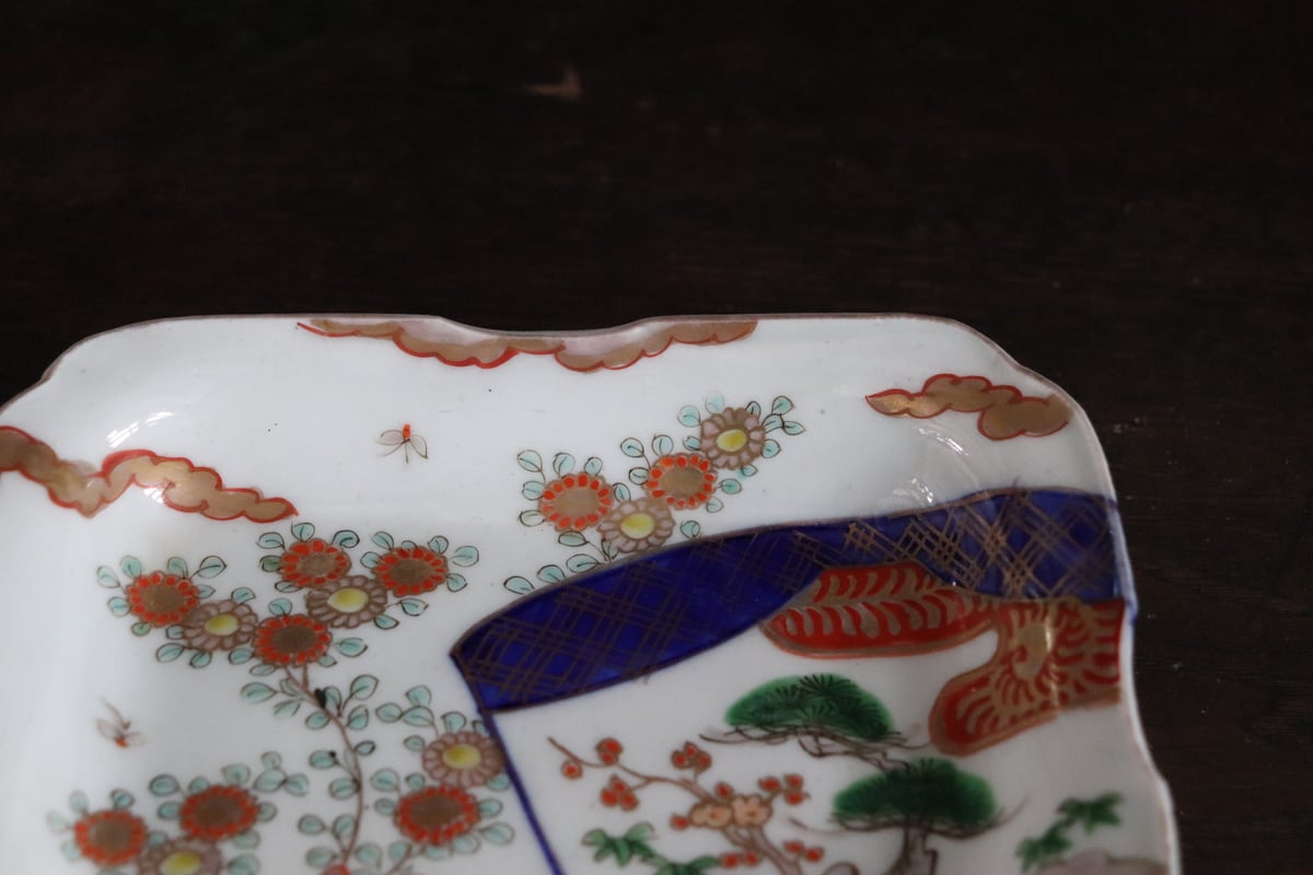伊万里　色絵変形皿　5枚セット 伊万里 色絵変形皿 5枚セット