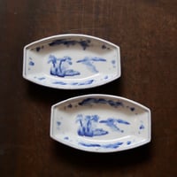 千鳥の舟形皿　2枚セット