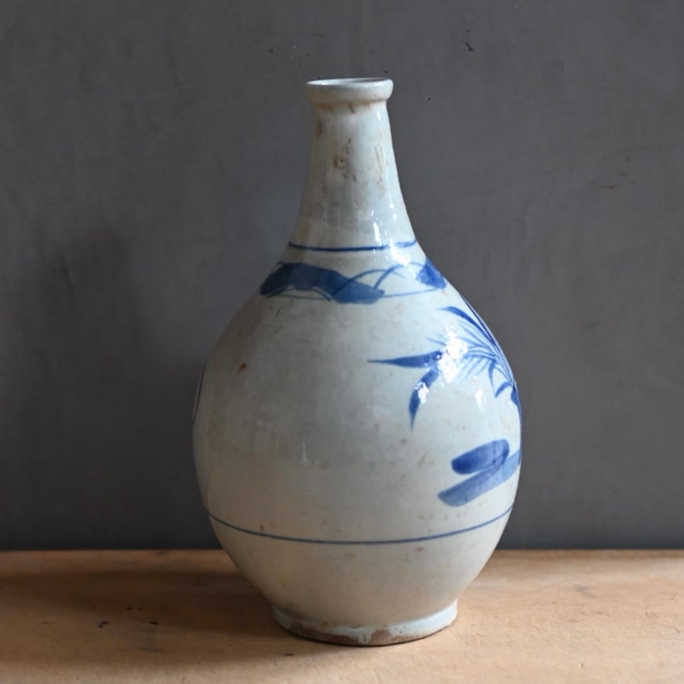 NO640 会津本郷焼　染付け徳利　笹竹文 NO640 会津本郷焼 染付け徳利 笹竹文 - メルカリ