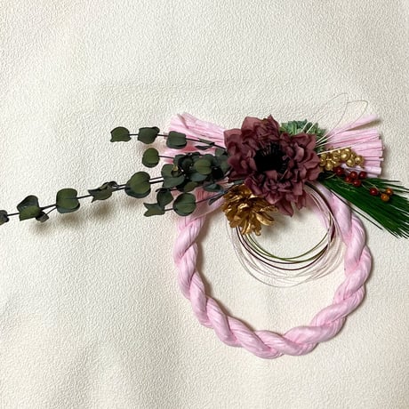 しめ縄リースと丸太と流木の置物大サイズ⭐︎どんぐりアート