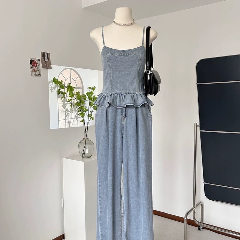 セットアップ】デニムセットアップ 上下セット キャミソール