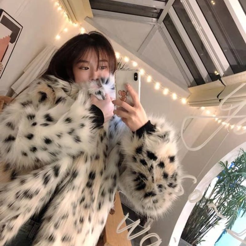 レオパード フェイクファーコート フェイクファージャケット