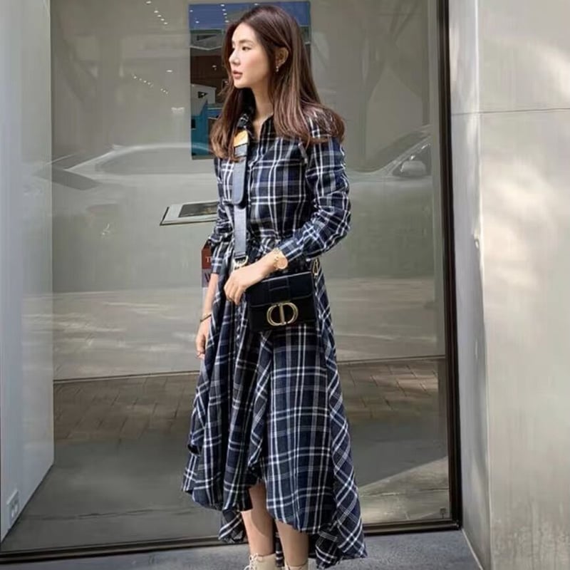 【VETEMENTS】タイウエストチェック柄シャツワンピ 楽天市場】チェック柄シャツワンピース ワンピース レディース