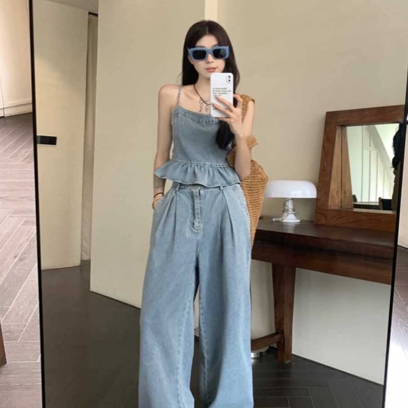 セットアップ】デニムセットアップ 上下セット キャミソール