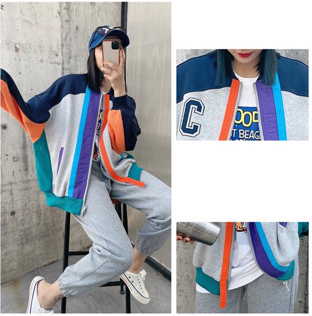 トリコロールカラー ジャケット ブルゾン スポーツカーディガン  