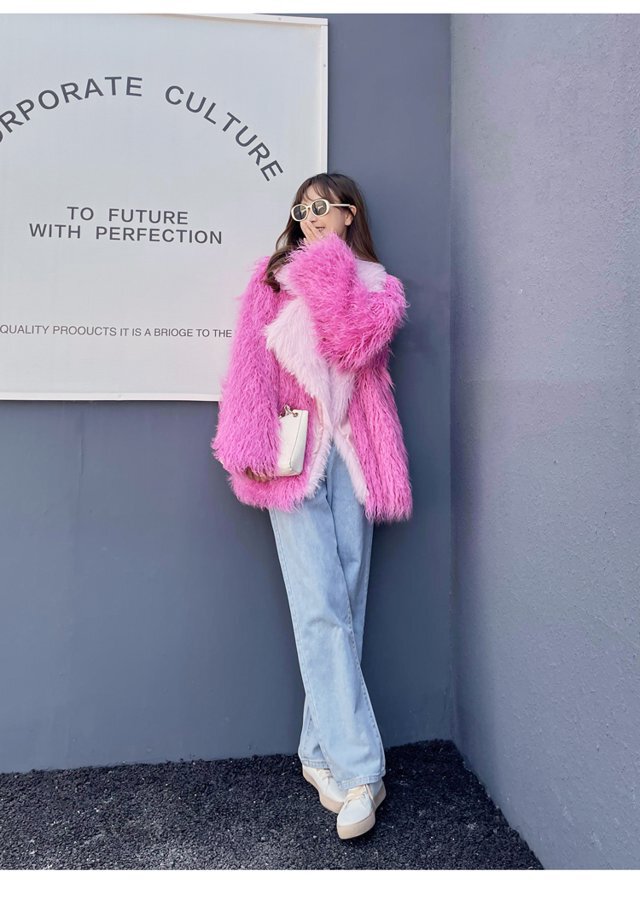 Jakke エコファーコートピンクバンビ美品