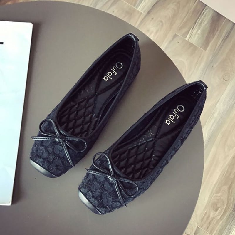 ヒョウ柄フラットシューズ レオパード柄 フラットシューズ 豹柄 バレエシューズ スクエア