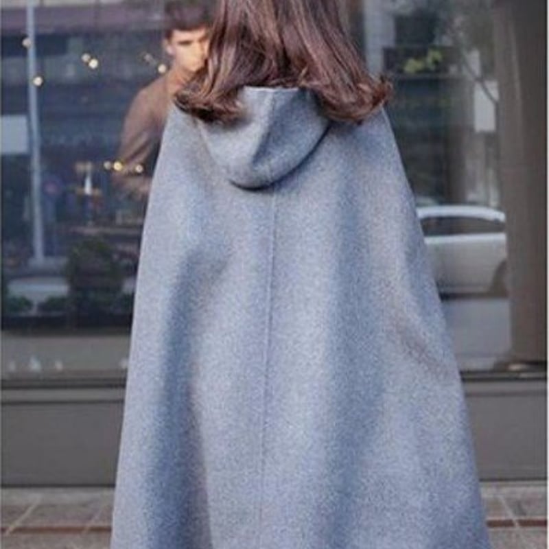 コート ロング フード付き ポンチョ マント ケープ アウター