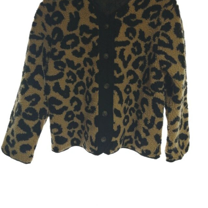 即納】レディース レオパード ヒョウ柄 ボアジャケット もこもこ 防寒
