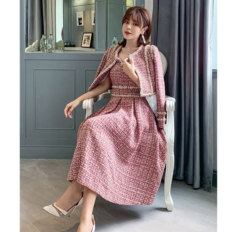 セットアップ】ツイードワンピース＋ツイードジャケット