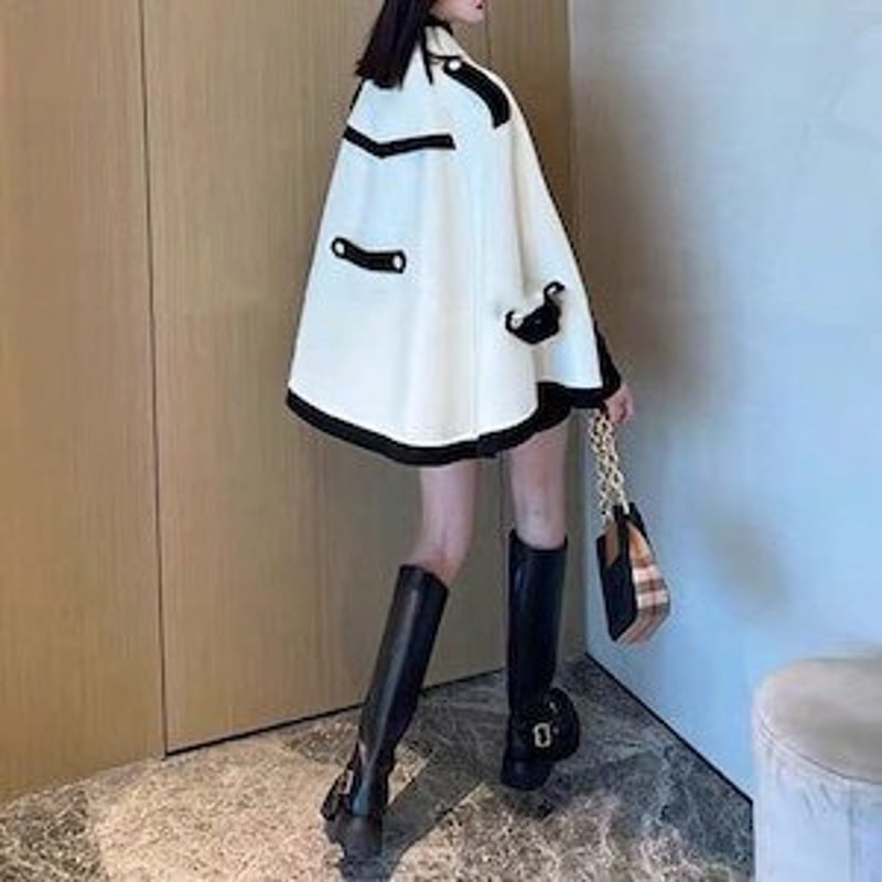モノトーンケープコート ポンチョ ケープ. コート アウター モノトーンケープコート ポンチョ ケープ. コート アウター