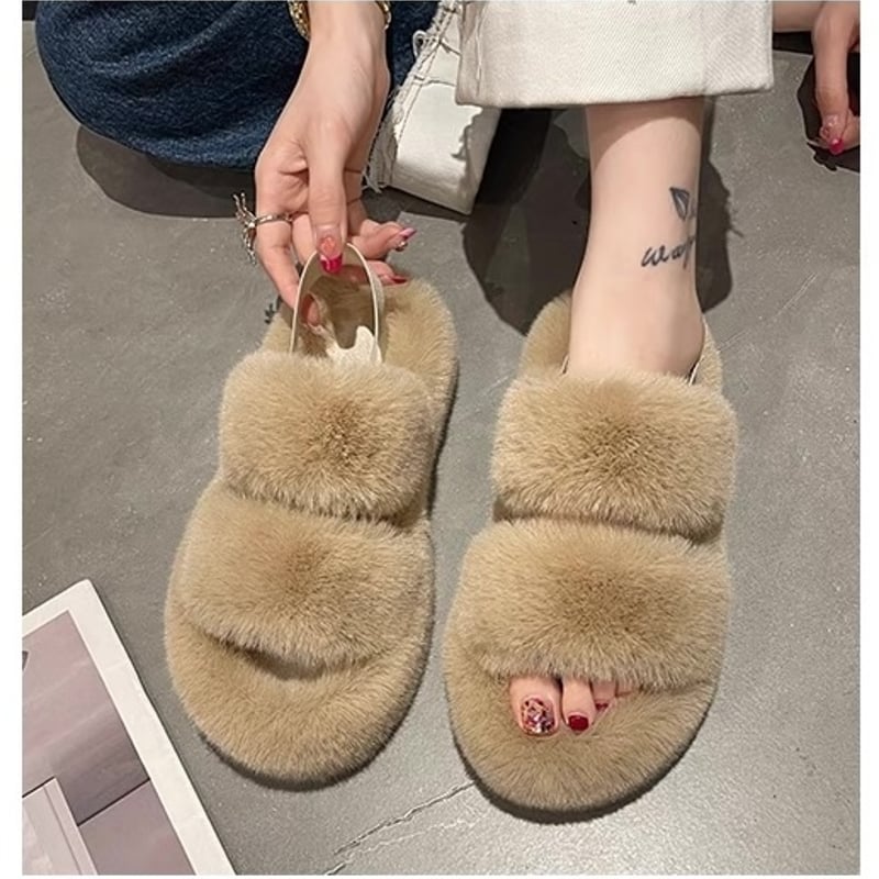 ファーサンダル 厚底サンダル もこもこ フワフワ サンダル シューズ