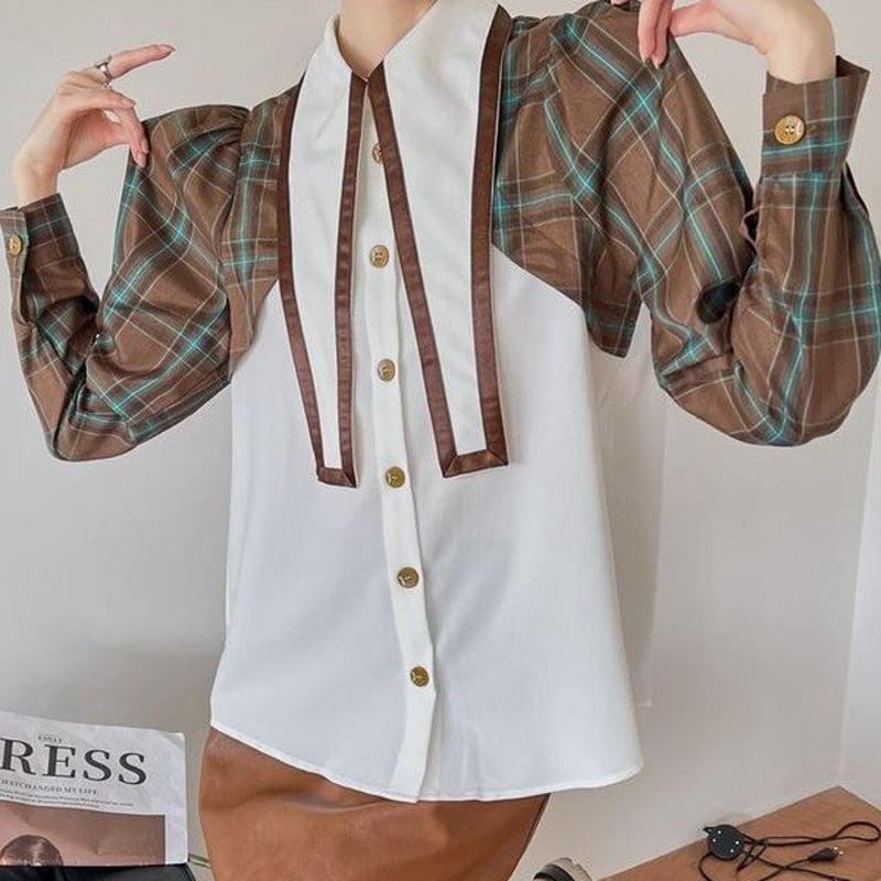 CRONOS チェック柄 長袖シャツ【M】 楽天市場】長袖シャツ チェックシャツ レディース チェック柄