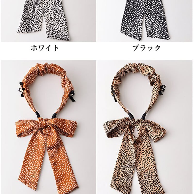 ヒョウ柄リボンカチューシャ レオパード. カチューシャ リボン ヘア