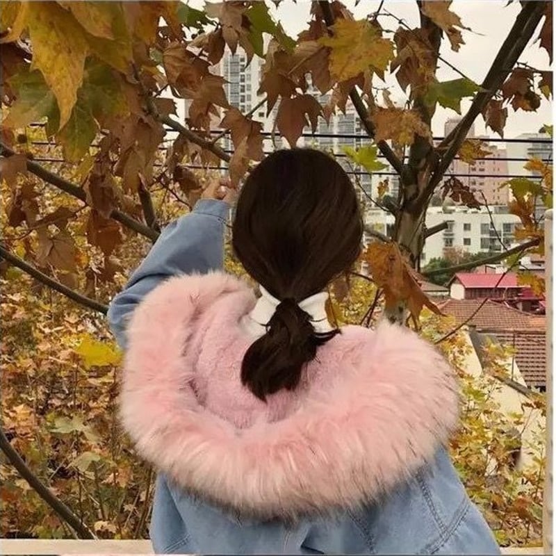 ビッグファーデニムジャケット デニムジャケット ファーコート