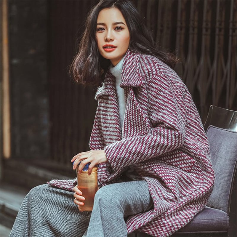 チェック柄コート 美しく エレガント 女子 チェスターコート